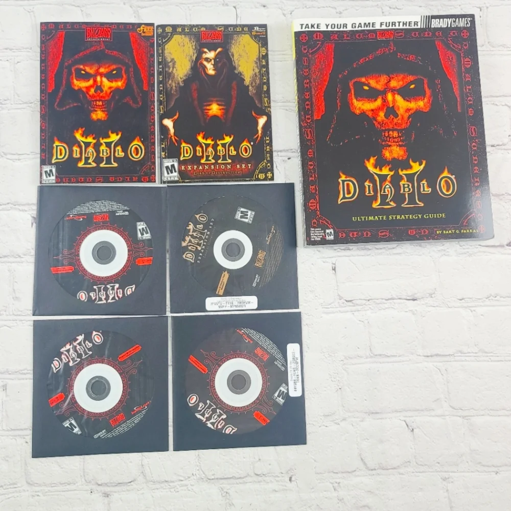 Diablo II Battle Chest (PC 2001) Wide Box 4 Disks Version Manual Expansion Set